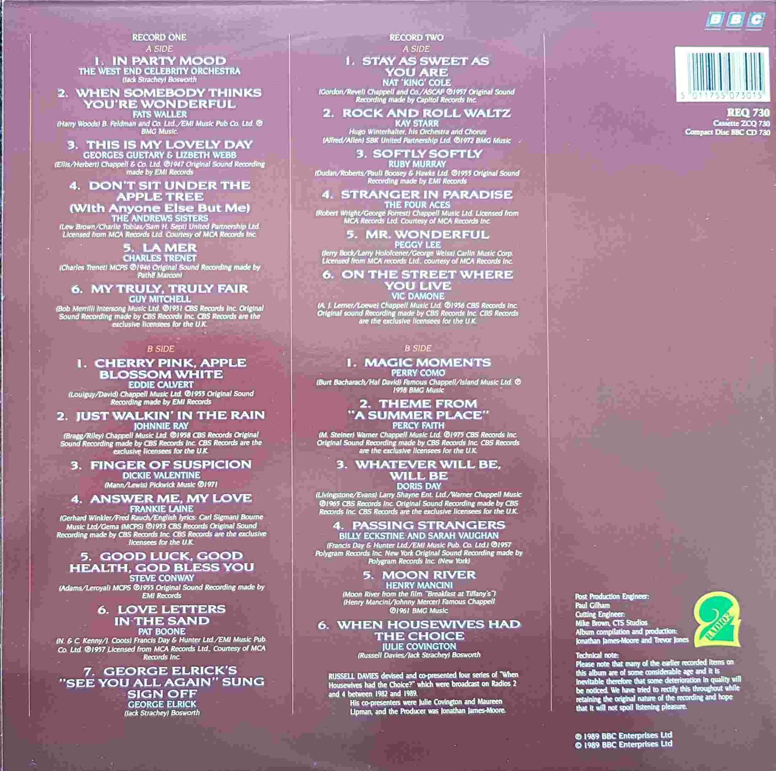 Back cover of REQ 730